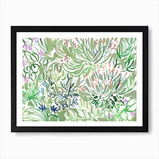 Green Spring Floral Art Print