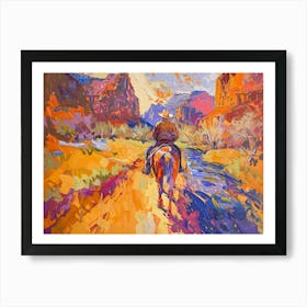 Cowboy Painting Zion National Park Utah 1 Art Print