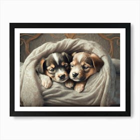 Cosy Puppies 1 Art Print