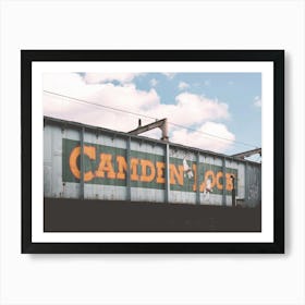 London, England I Camden Town industrial bridge photography to the vibrant urban atmosphere of famous district to the retro vintage aesthetic architecture of urban street cityscape letters mural street art Art Print