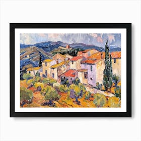 Village Daydreams Painting Inspired By Paul Cezanne Art Print