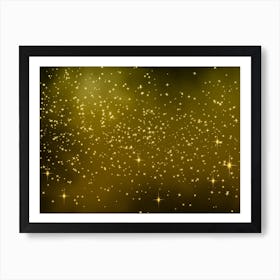 Orange Yellow Tone Shining Star Background Art Print