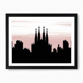 Barcelona Skyline Art Print