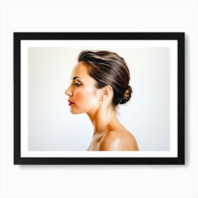 Side Profile Of Beautiful Woman Oil Painting 55 Art Print