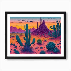 Neon Desert (6) Art Print