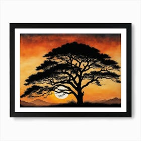 Sunset Tree 3 Art Print