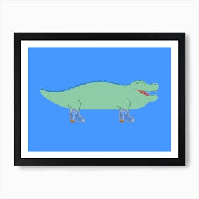 Crocodile And The Cute Boots #2 Art Print