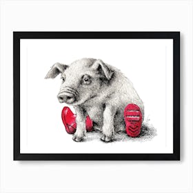 Piggy In Welly Art Print