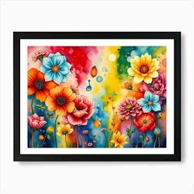 Colorful Flowers Art Print