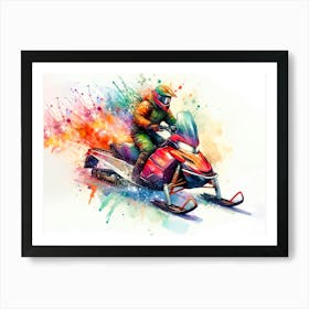 Snowmobile Rider 1 Art Print