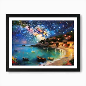 Starry Night At The Beach Art Print