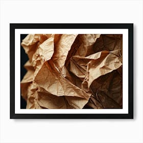 Crinkled Paper Featuring An Array Of Textured Patterns And Pronounced Creases Macro Photography Hi (1) Art Print