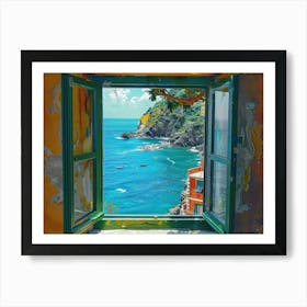 Cinque Terre From The Window View Painting 3 Art Print