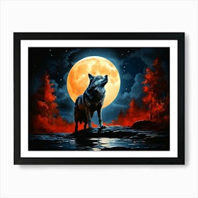 Howling Wolf 1 Art Print