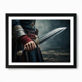 Man Holding A Sword Art Print