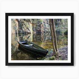 Reflection in the quarry. Rock and water 1 Art Print