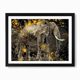 Elephant Art Illustration In A Painting Style 04 Art Print