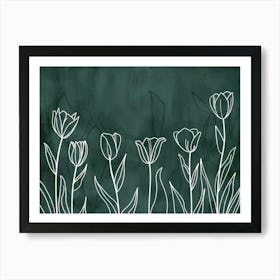 Tulips On A Chalkboard Art Print