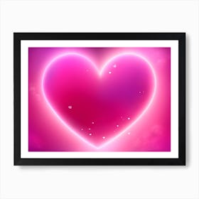 A Glowing Pink Heart Vibrant Horizontal Composition 22 Art Print