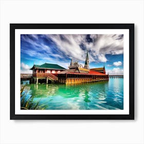 Church On A Lake Art Print