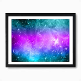 Blue Pink Galaxy Space Background Art Print