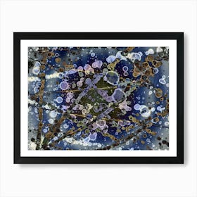 Abstract Alcohol Ink Rain In Space Art Print