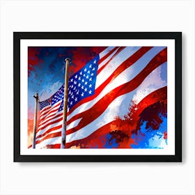 Flags Of America Art Print