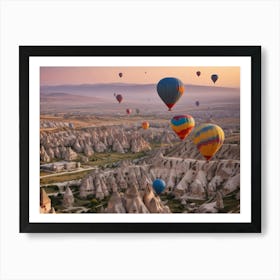 Hot Air Balloons In Cappadocia 1 Art Print