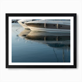Reflection of yachts in the marina Art Print