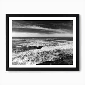 Monochrome Sunset Cliffs II Art Print