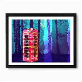 Phone Booth In The Woods Art Print
