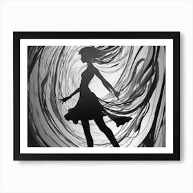 Silhouette Of A Woman Art Print