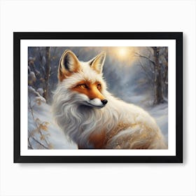 Majestic Winter Fox Art Print