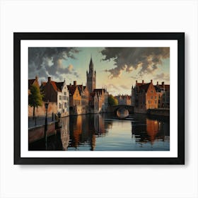 Bruges At Dusk Art Print