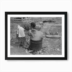 Untitled Photo, Possibly Related To Spanish American Fsa (Farm Security Administration) Client Emptying Pail Of Art Print