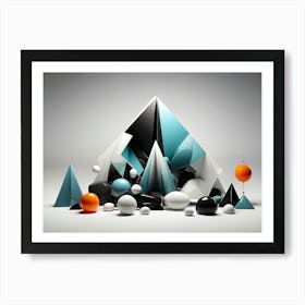 Abstract Mountain Scene Art Print