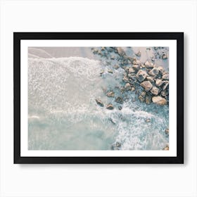 Aerial Beach Waves Art Print