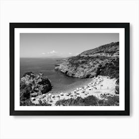 Black And White Beach Scene Art Print