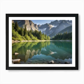 Mountain Lake - Mountain Lake Stock Videos & Royalty-Free Footage Art Print