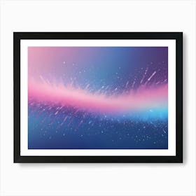 Abstract Image Of A Colorful Nebula With Streaks Of Pink And Blue Against A Dark Background Art Print