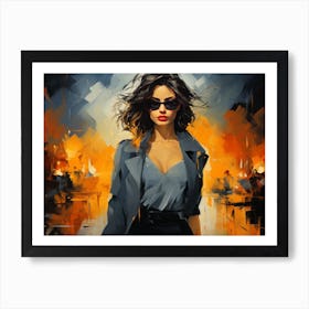 Woman In Sunglasses Art Print