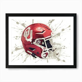 Oklahoma Sooners NCAA Helmet Poster Art Print