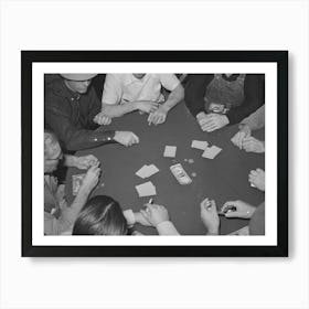 Poker Game Of Construction Workers At Canteen,Shasta Dam, Shasta County, California By Russell Lee Art Print
