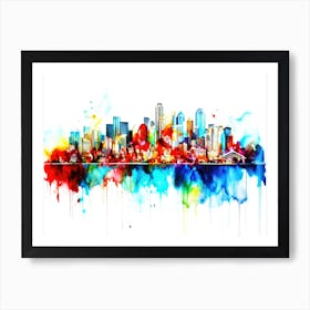 Color Blast City - San Francisco Skyline Art Print