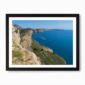 Blue Mediterranean Sea and limestone cliffs Art Print