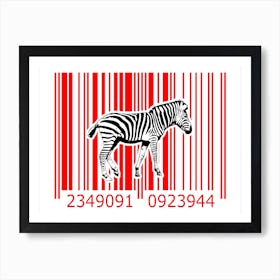 Funny Barcode Animals Art Illustration In Painting Style 081 Art Print