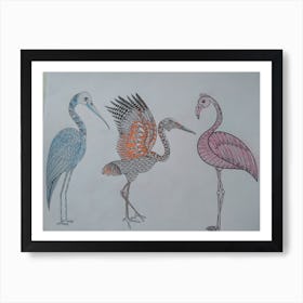 Flamingos Art Print