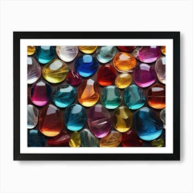 Colorful Glass Pebbles 3 Art Print