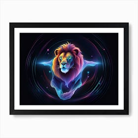 Lion In Space Art Print