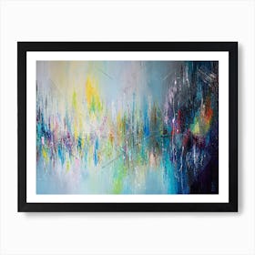 Sun In The Blue City Abstract Painting Art Art Print